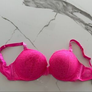 Victoria's Secret Bright Pink Lace Bra